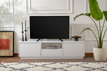 Gulliver Gulvstående TV-benk 160 cm med Oppbevaring i Malt Tre - Hvit - Møbler - Mediamøbel & tv møbel - TV-benk & mediabenk