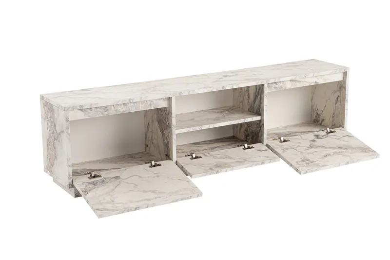 Gulliver Tv-benk 160x30 cm - Lys Beige/Marmor - Møbler - Mediamøbel & tv møbel - TV-benk & mediabenk