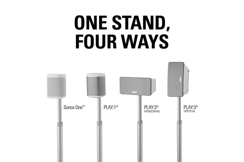 Gulvstativ Sanus for Sonos One SL Play:1 og Play:3 2 deler Hvit, Justerbart stativ - Hvit, Justerbart stativ - Møbler - Mediamøbel & tv møbel - Mediestativ & veggfeste