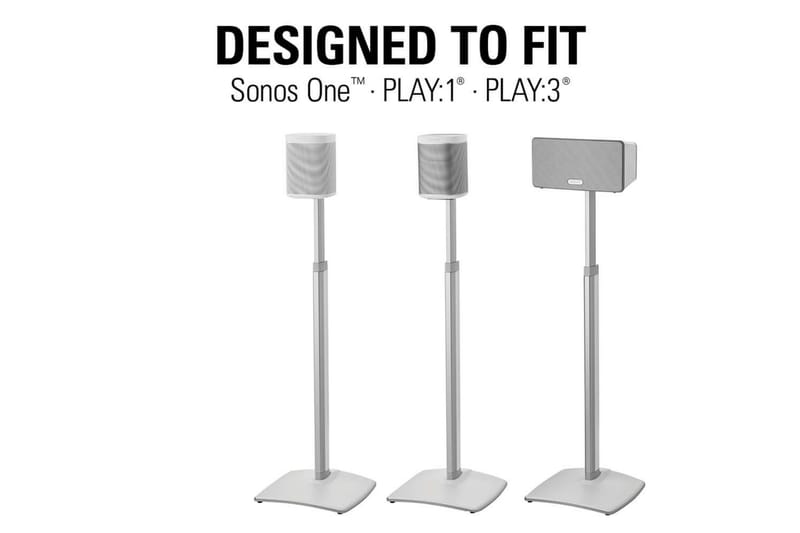 Gulvstativ Sanus for Sonos One SL Play:1 og Play:3 2 deler Hvit, Justerbart stativ - Hvit, Justerbart stativ - Møbler - Mediamøbel & tv møbel - Mediestativ & veggfeste