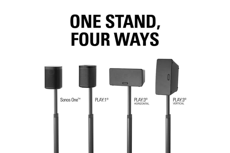 Gulvstativ Sanus for Sonos One SL Play:1 og Play:3 Svart, Justerbart stativ - Svart, Justerbart stativ - Møbler - Mediamøbel & tv møbel - Mediestativ & veggfeste