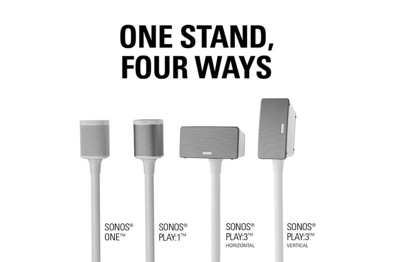 Gulvstativ Sanus for Sonos One SL Play:1 og Play:3 2 deler Hvit, Fast stativ - Hvit, Fast stativ - Møbler - Mediamøbel & tv møbel - Mediestativ & veggfeste