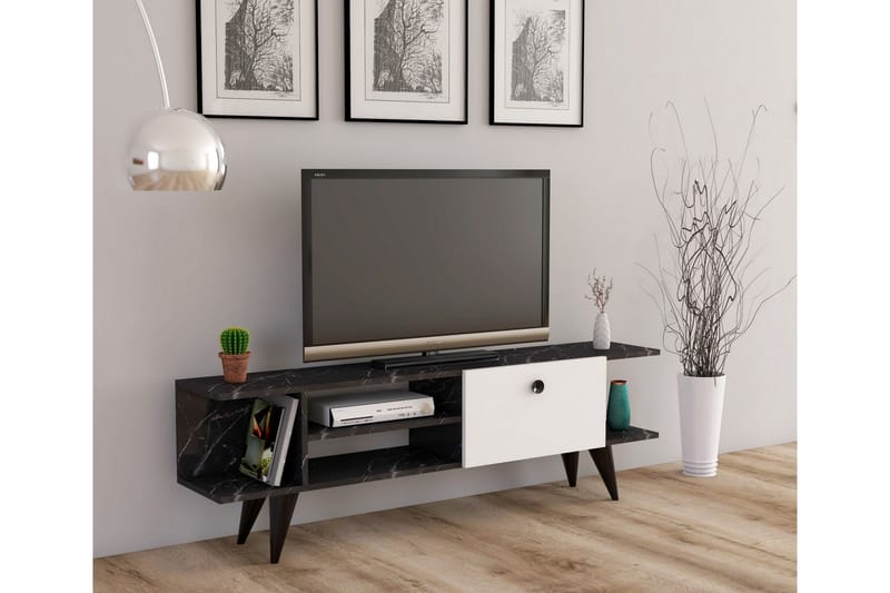 Gurnar Tv-benk 120 cm - Svart/Hvit - TV-benk & mediabenk