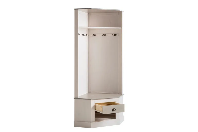 Høyskap Toby Hvit/Grå, 185x90x65 cm - Hvit/Grå, 185x90x65 cm - Møbler - Gangmøbler - Møbelsett til gang & entre