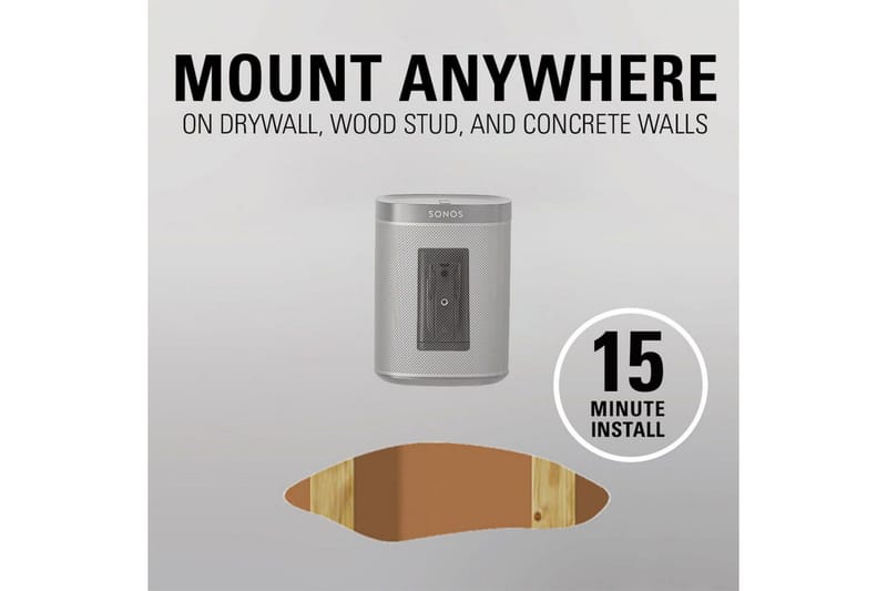 Høyttalerfeste Sanus for Sonos One SL Play:1 og Play:3 - Svart - Møbler - Mediamøbel & tv møbel - Mediestativ & veggfeste