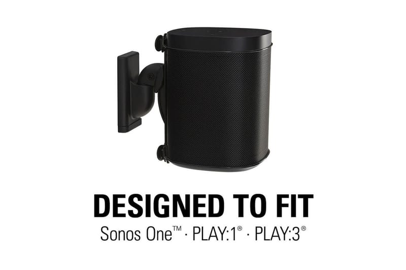 Høyttalerfeste Sanus for Sonos One SL Play:1 og Play:3 Svart - Svart - Møbler - Mediamøbel & tv møbel - Mediestativ & veggfeste