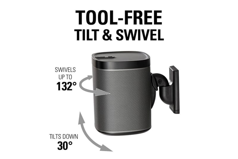 Høyttalerfeste Sanus for Sonos One SL Play:1 og Play:3 Svart - Svart - Møbler - Mediamøbel & tv møbel - Mediestativ & veggfeste