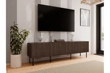 Hammarstrand TV-benk med oppbevaring 201 cm - Valnøtt / Brun / Ribbet - Møbler - Mediamøbel & tv møbel - TV-benk & mediabenk