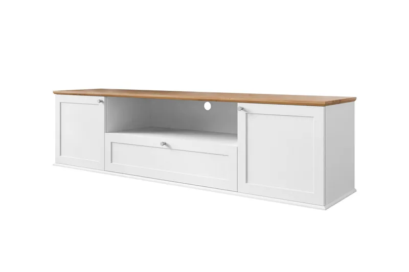 Hammerdal TV-benk 182 cm, Hvit/Eik