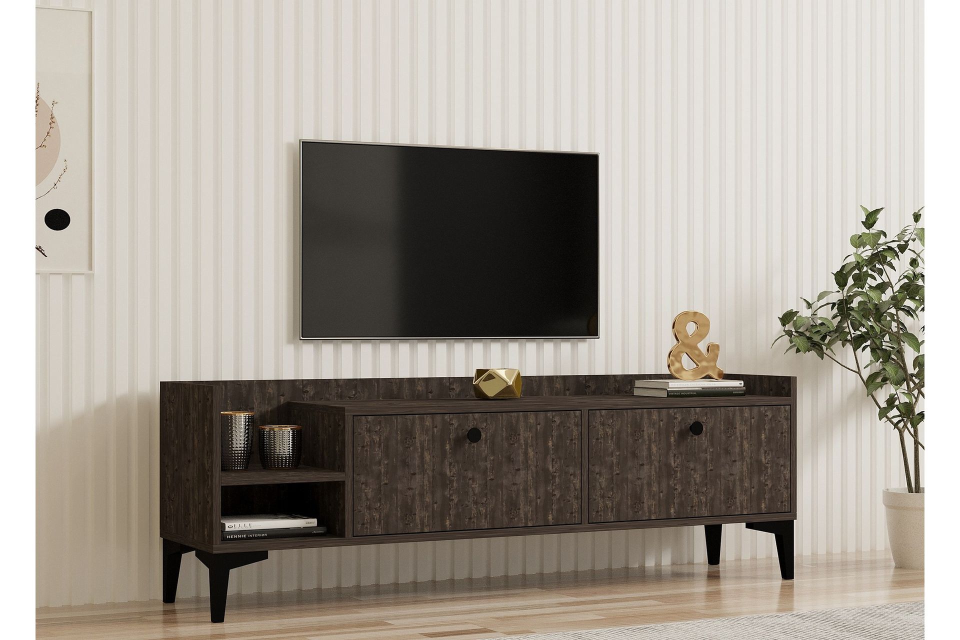 Han TV-benk 150 cm - Mørkebrun - Møbler - Mediamøbel & tv møbel - TV-benk & mediabenk
