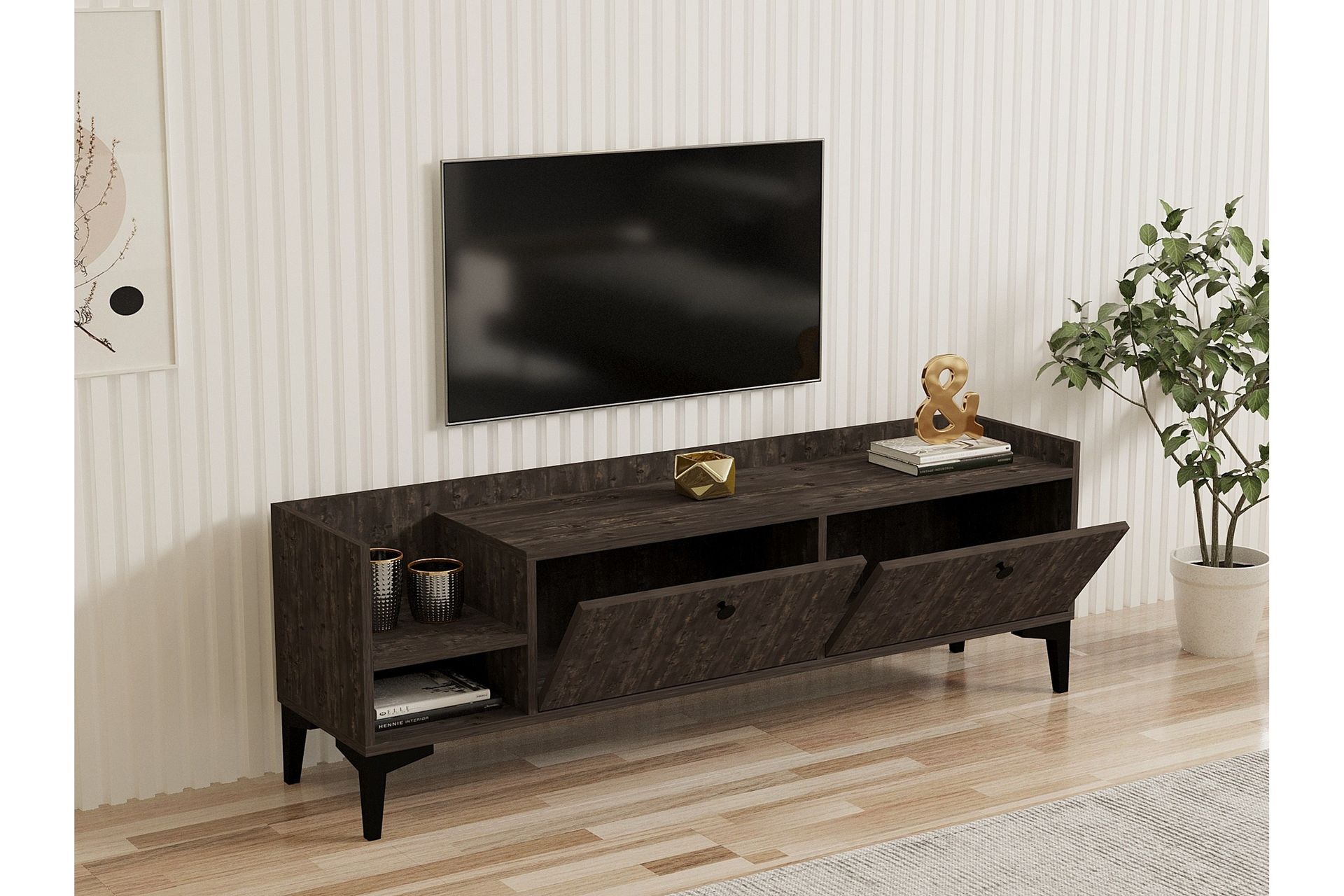 Han TV-benk 150 cm - Mørkebrun - Møbler - Mediamøbel & tv møbel - TV-benk & mediabenk
