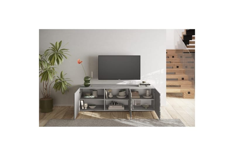 Hawell TV-benk 181 cm - Grå - Møbler - Mediamøbel & tv møbel - TV-benk & mediabenk