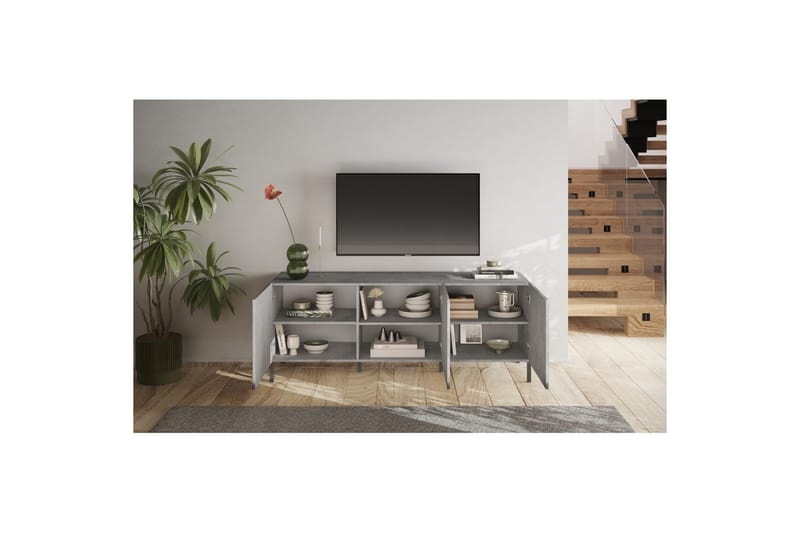Hawell TV-benk 181 cm - Grå - Møbler - Mediamøbel & tv møbel - TV-benk & mediabenk