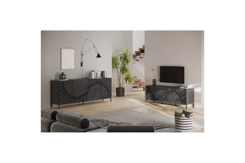Hawell TV-benk 181 cm - Mørk grå - Møbler - Mediamøbel & tv møbel - TV-benk & mediabenk