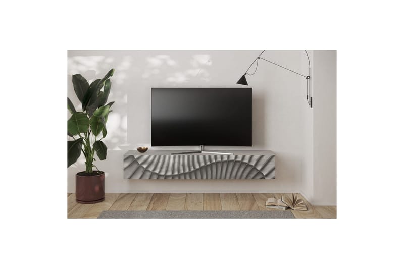Hawell Vegghengt TV-benk 180 cm - Grå - Møbler - Mediamøbel & tv møbel - TV-benk & mediabenk