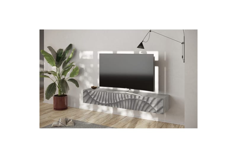 Hawell Vegghengt TV-benk 180 cm - Grå - Møbler - Mediamøbel & tv møbel - TV-benk & mediabenk