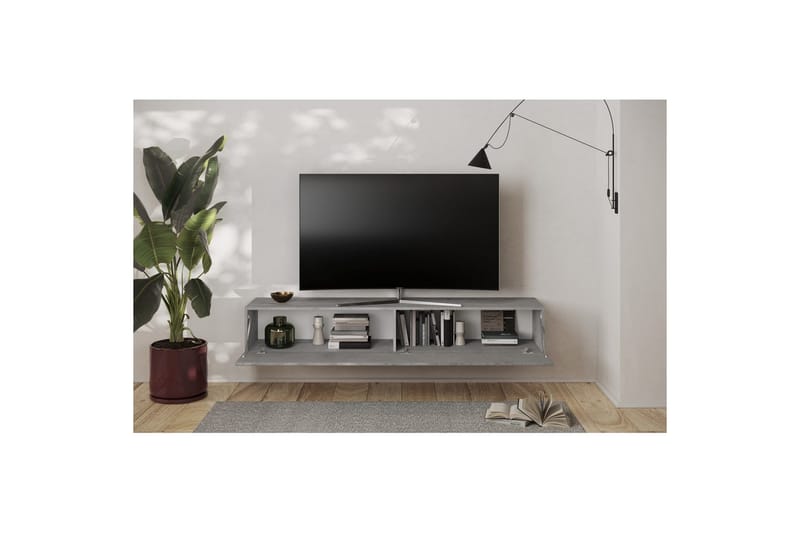 Hawell Vegghengt TV-benk 180 cm - Grå - Møbler - Mediamøbel & tv møbel - TV-benk & mediabenk