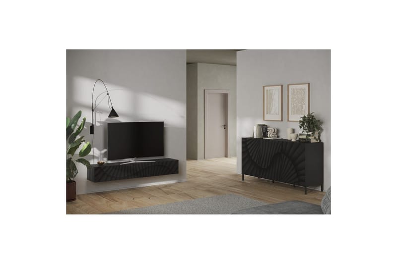 Hawell Vegghengt TV-benk 180 cm - Mørk grå - Møbler - Mediamøbel & tv møbel - TV-benk & mediabenk