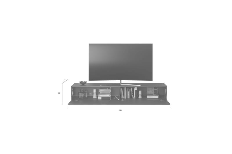 Hawell Vegghengt TV-benk 180 cm - Mørk grå - Møbler - Mediamøbel & tv møbel - TV-benk & mediabenk