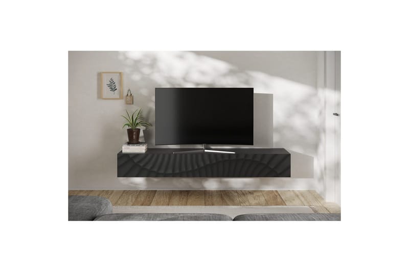 Hawell Vegghengt TV-benk 210 cm - Mørk grå - Møbler - Mediamøbel & tv møbel - TV-benk & mediabenk