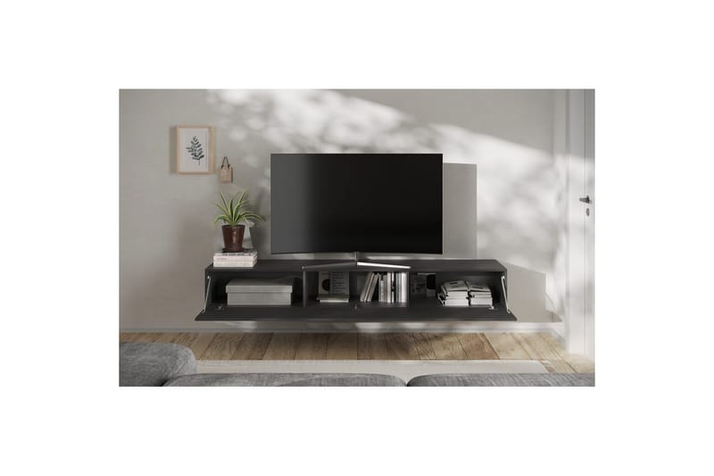 Hawell Vegghengt TV-benk 210 cm - Mørk grå - Møbler - Mediamøbel & tv møbel - TV-benk & mediabenk