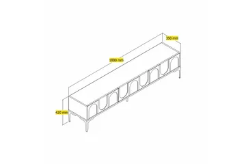 Hazim TV-benk 180 cm - Hvit/Svart - Møbler - Mediamøbel & tv møbel - TV-benk & mediabenk