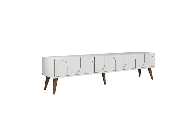 Hazim TV-benk 180 cm - Hvit/Valnøtt - Møbler - Mediamøbel & tv møbel - TV-benk & mediabenk