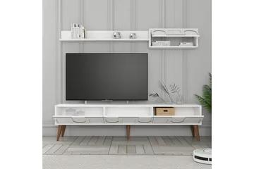 Hazim TV-benk 180 cm - Hvit/Valnøtt - Møbler - Mediamøbel & tv møbel - TV-benk & mediabenk