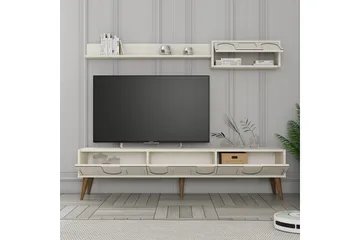 Hazim TV-benk 180 cm - Krem/Valnøtt - Møbler - Mediamøbel & tv møbel - TV-benk & mediabenk