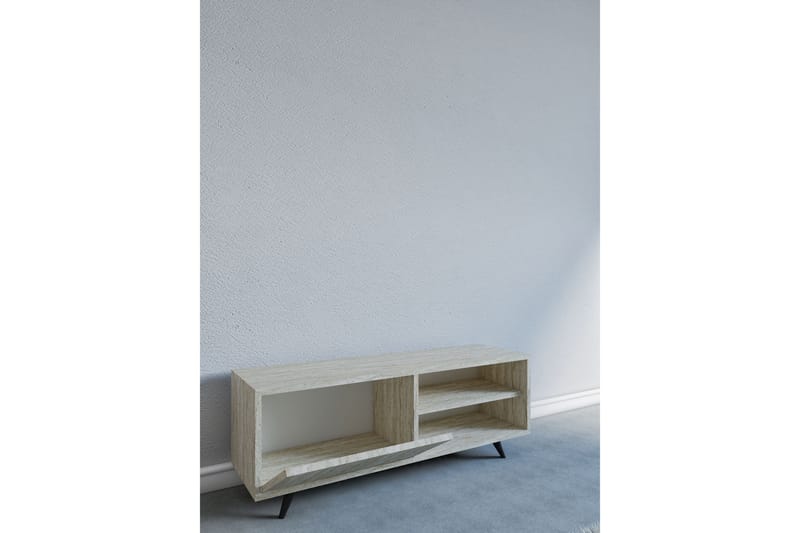 Hazle Gulvstående TV-benk 120 cm med Oppbevaring i Tre - Beige - Møbler - Mediamøbel & tv møbel - TV-benk & mediabenk
