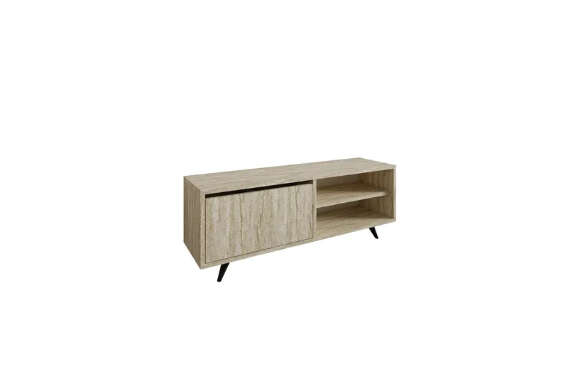 Hazle Gulvstående TV-benk 120 cm med Oppbevaring i Tre, Beige
