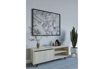 Hazle Gulvstående TV-benk 120 cm med Oppbevaring i Tre - Beige - Møbler - Mediamøbel & tv møbel - TV-benk & mediabenk