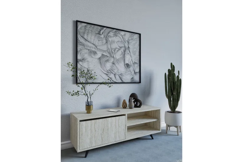 Hazle TV-benk 120 cm - Beige - Møbler - Mediamøbel & tv møbel - TV-benk & mediabenk