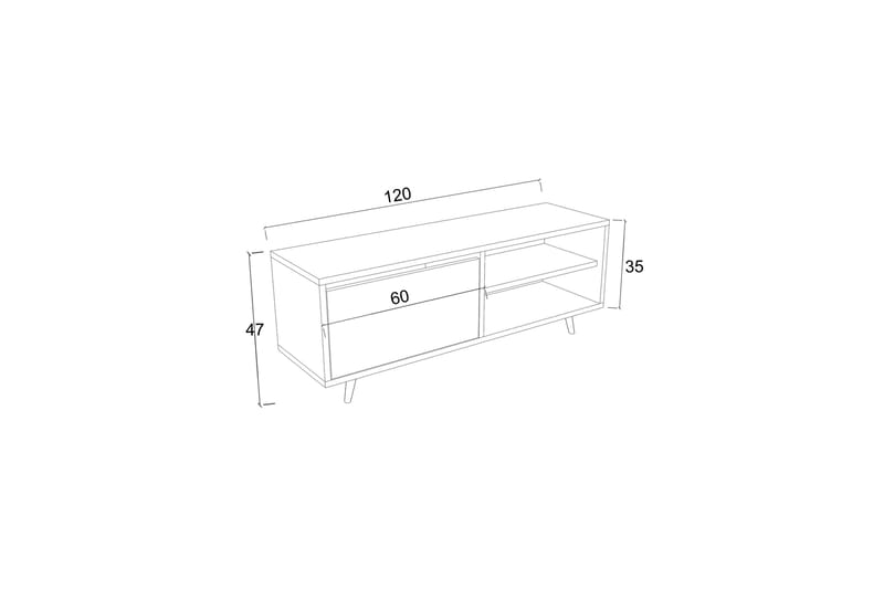 Hazle TV-benk 120 cm - Beige - Møbler - Mediamøbel & tv møbel - TV-benk & mediabenk