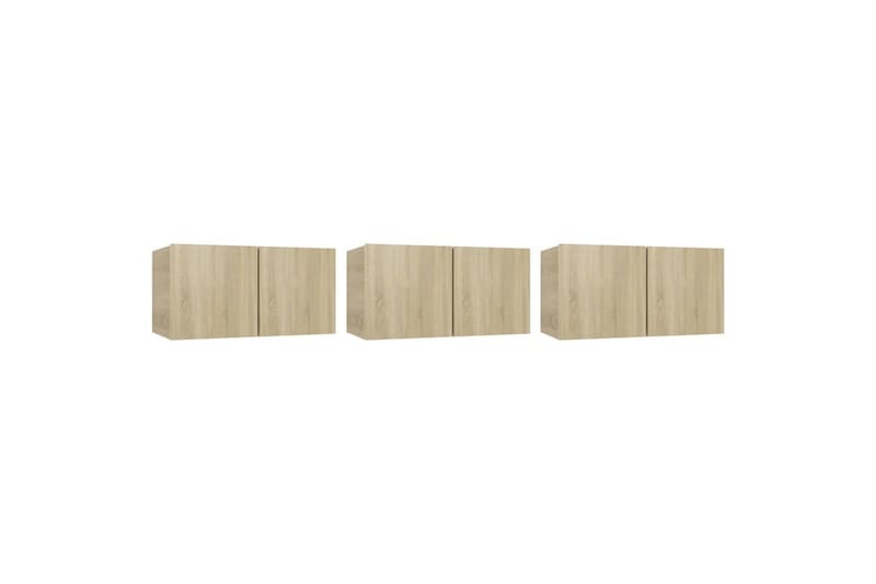 Hengende TV-benker 3 stk sonoma eik 60x30x30 cm - Brun - Møbler - Mediamøbel & tv møbel - TV-skap