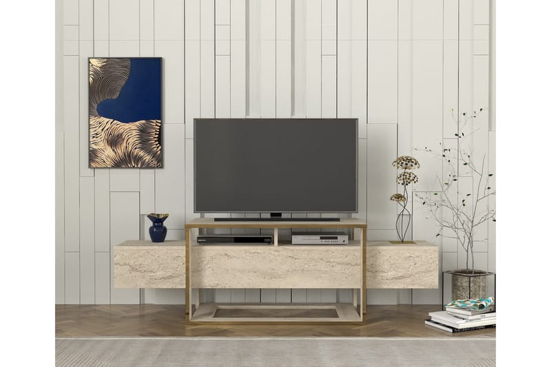 Herb TV-benk 160 cm - Beige - Møbler - Mediamøbel & tv møbel - TV-benk & mediabenk