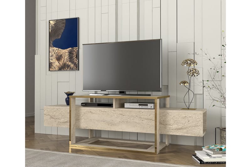 Herb TV-benk 160 cm - Beige - Møbler - Mediamøbel & tv møbel - TV-benk & mediabenk