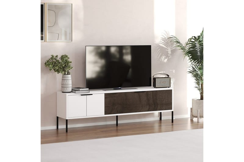 Hew TV-benk 150 cm - Hvit/Valnøtt - Møbler - Mediamøbel & tv møbel - TV-benk & mediabenk