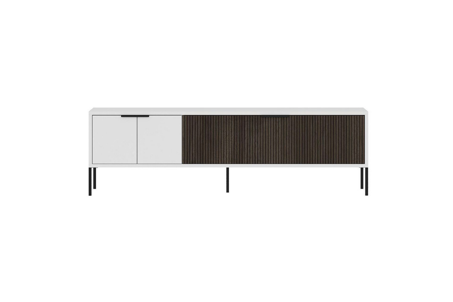 Hew TV-benk 150 cm - Hvit/Valnøtt