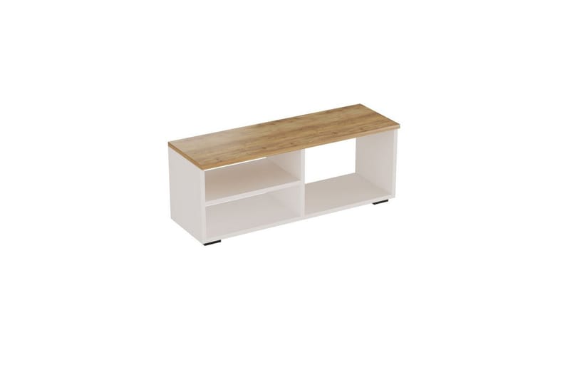 Hollowmere TV-benk 115 cm - Mellomfarget tre/Hvit - Møbler - Mediamøbel & tv møbel - TV-benk & mediabenk