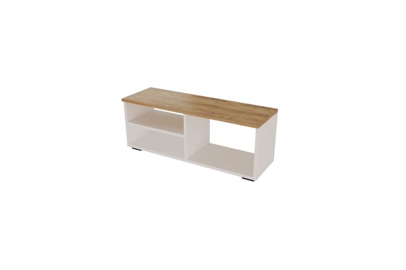 Hollowmere TV-benk 115 cm - Mellomfarget tre/Hvit - Møbler - Mediamøbel & tv møbel - TV-benk & mediabenk