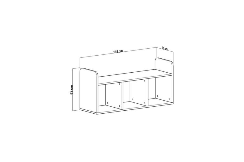 Hollowmere TV-benk 115 cm - Mellomfarget tre/Hvit - Møbler - Mediamøbel & tv møbel - TV-benk & mediabenk