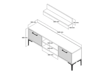 Holter Tv-benk 140 cm - Valnøtt - Møbler - Mediamøbel & tv møbel - TV-benk & mediabenk