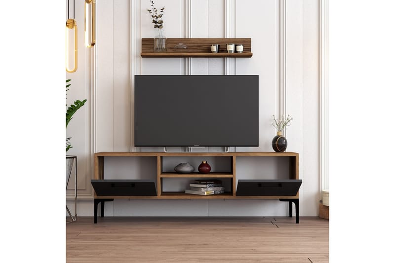 Holter Tv-benk 140 cm - Valnøtt/Antrasitt - Møbler - Mediamøbel & tv møbel - TV-benk & mediabenk