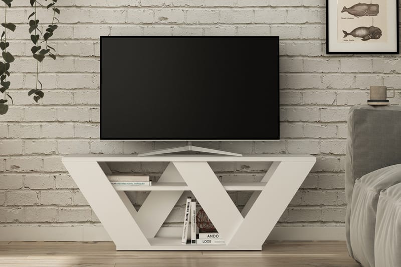 Homitis TV-benk 110 cm - Hvit - TV-benk & mediabenk