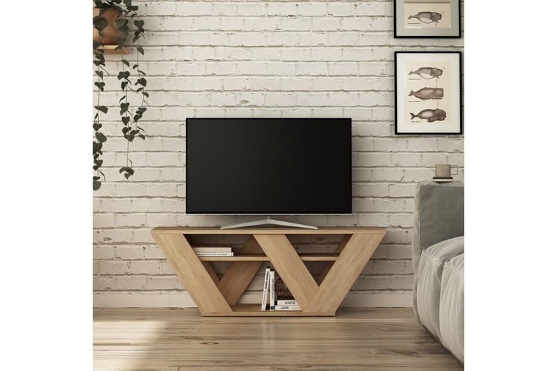 Homitis TV-benk 110 cm - Lysebrun - TV-benk & mediabenk