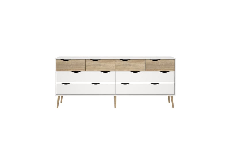 Hostafranc TV-benk 196 cm - Hvit/Natur - Møbler - Mediamøbel & tv møbel - TV-benk & mediabenk