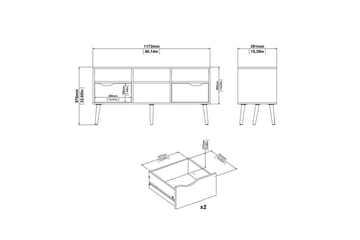 Hostafranc TV-benk 57,4 cm - Møbler - Mediamøbel & tv møbel - TV-benk & mediabenk