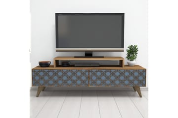Hovdane Gulvstående TV-benk 140 cm med Oppbevaring i Mørkt Tre - Brun - Møbler - Mediamøbel & tv møbel - TV-benk & mediabenk