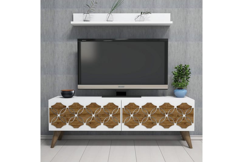 Hovdane TV-Benk 120 cm - Hvit - TV-møbelsett